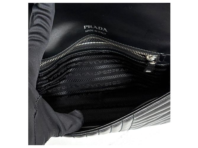 Prada Borsa a tracolla Diagram Chain Crossbody Nero - vista 11