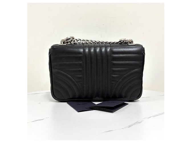 Prada Borsa a tracolla Diagram Chain Crossbody Nero - vista 5