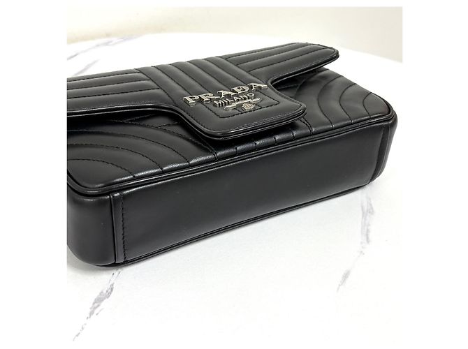 Prada Borsa a tracolla Diagram Chain Crossbody Nero - vista 9