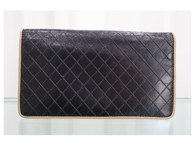 Chanel Damen Langbeutel Schwarz Silbernes Logo - Ansicht 3