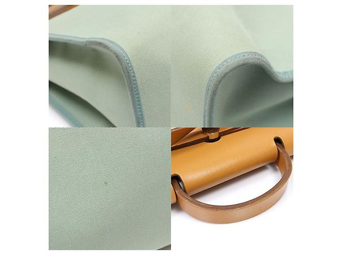 Hermès Herbag Zip Stamp de lona militar verde - vista 5