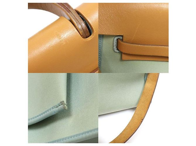 Hermès Herbag Zip Stamp de lona militar verde - vista 6
