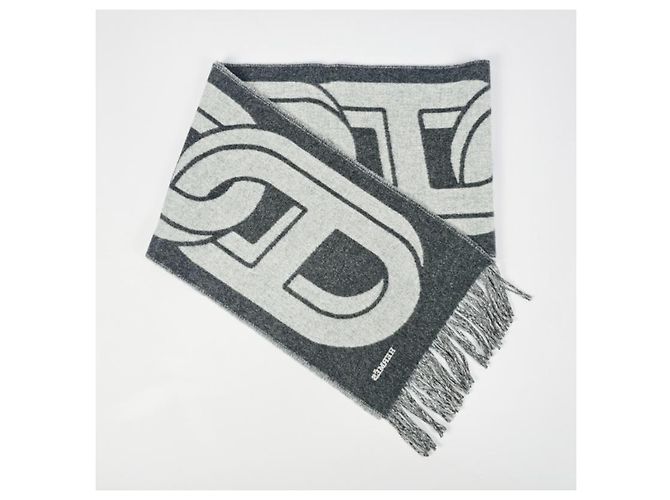 Hermès Sciarpa in cashmere con design grafico bicolore - vista 7