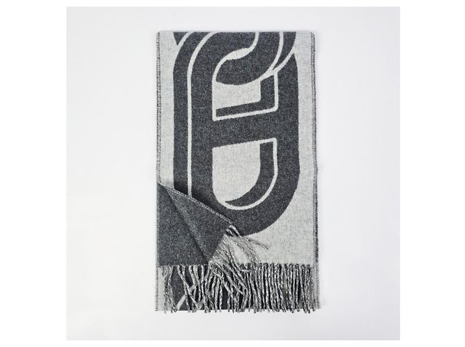 Hermès Sciarpa in cashmere con design grafico bicolore - vista 8