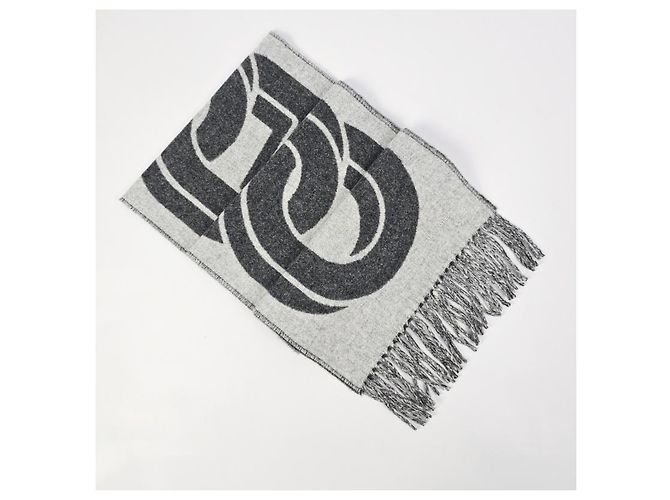 Hermès Sciarpa in cashmere con design grafico bicolore - vista 9
