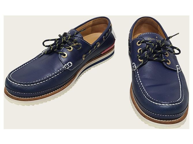 Louis Vuitton Scarpe da barca in pelle da uomo Americas Cup multicolore - vista 3