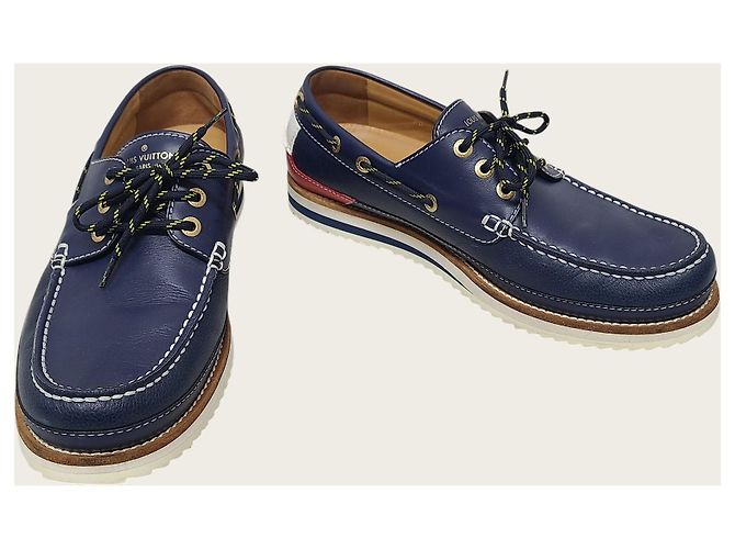 Louis Vuitton Scarpe da barca in pelle da uomo Americas Cup multicolore - vista 4