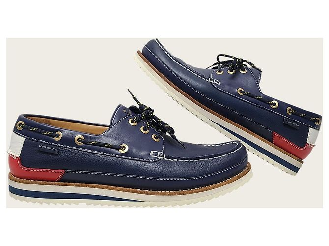 Louis Vuitton Scarpe da barca in pelle da uomo Americas Cup multicolore - vista 5