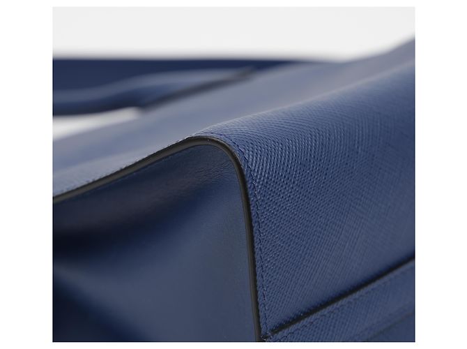 Prada Borsa tote e a tracolla Monochrome in pelle Saffiano blu - vista 11
