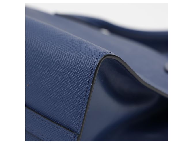 Prada Borsa tote e a tracolla Monochrome in pelle Saffiano blu - vista 12