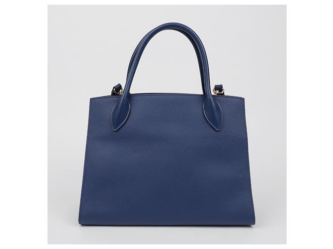 Prada Borsa tote e a tracolla Monochrome in pelle Saffiano blu - vista 5