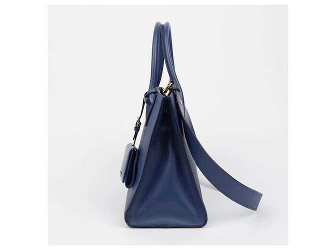Prada Borsa tote e a tracolla Monochrome in pelle Saffiano blu - vista 6