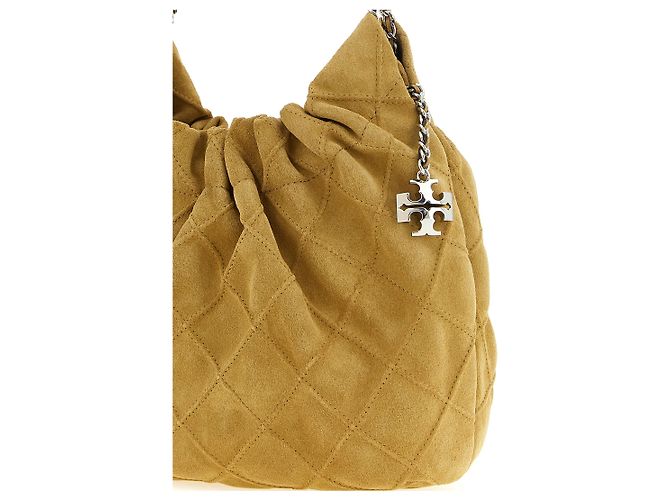 Tory Burch Borsa a tracolla in vitello beige - vista 3