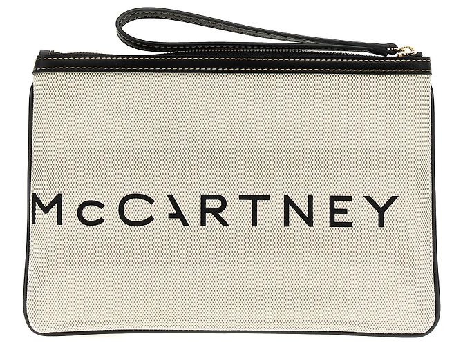 Stella Mc Cartney Clutch in cotone beige - vista 2