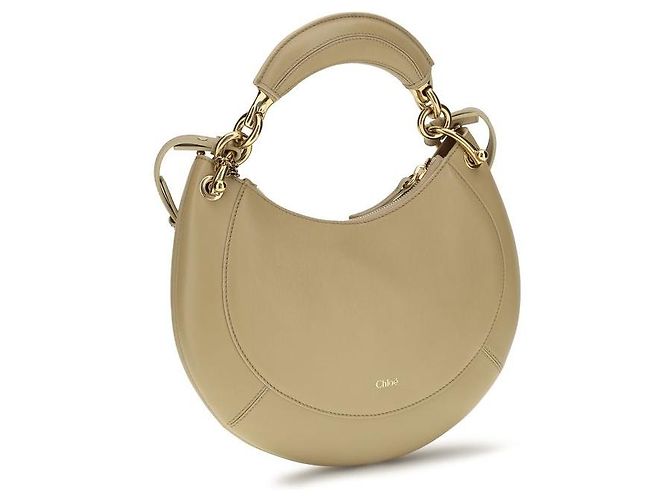 Chloé Borsa a tracolla Bos Taurus in pelle di vitello beige - vista 2