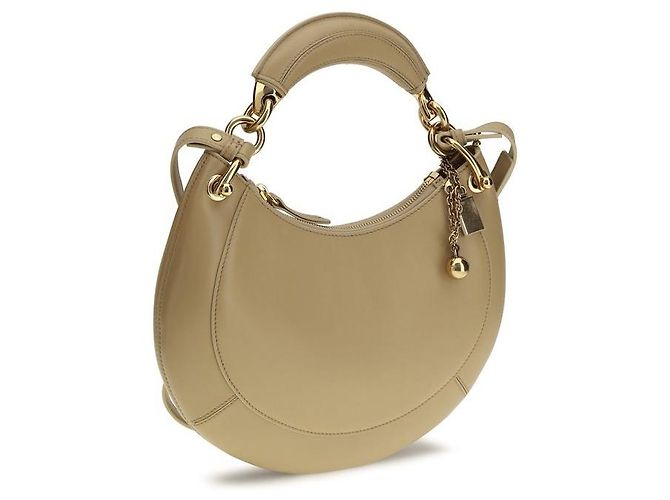 Chloé Borsa a tracolla Bos Taurus in pelle di vitello beige - vista 3