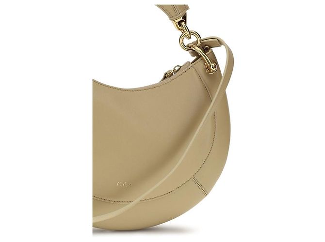 Chloé Borsa a tracolla Bos Taurus in pelle di vitello beige - vista 4