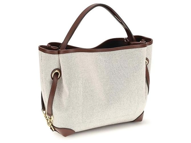 Chloé Borsa a tracolla in tessuto beige - vista 3
