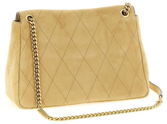 Tory Burch Borsa a tracolla in pelle di vitello beige - vista 2