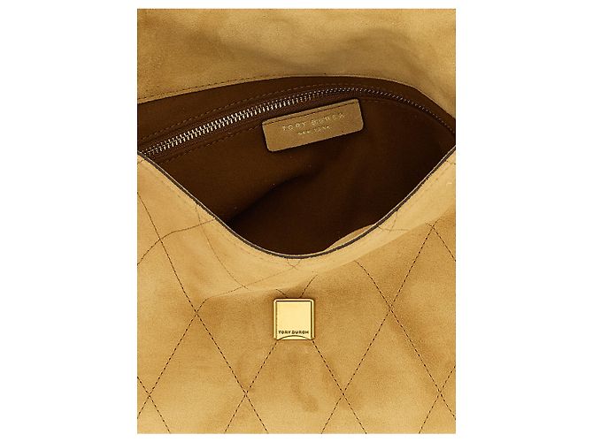 Tory Burch Borsa a tracolla in pelle di vitello beige - vista 4