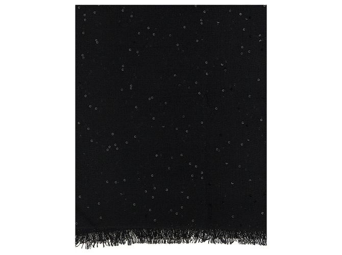 Sciarpa Brunello Cucinelli Diamante in cashmere e seta nera - vista 3