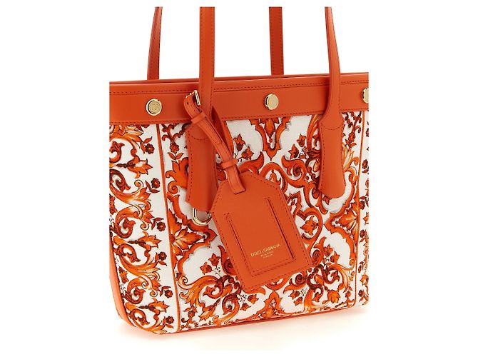 Dolce & Gabbana Orange Baumwoll-Tote-Bag - Ansicht 3