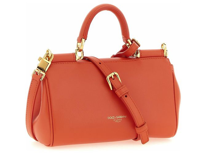 Dolce & Gabbana Borsa in pelle di vitello arancione - vista 2