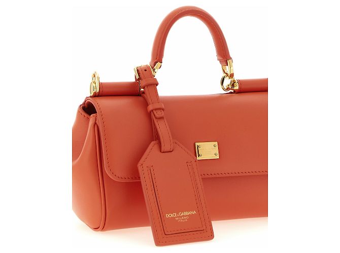 Dolce & Gabbana Borsa in pelle di vitello arancione - vista 3