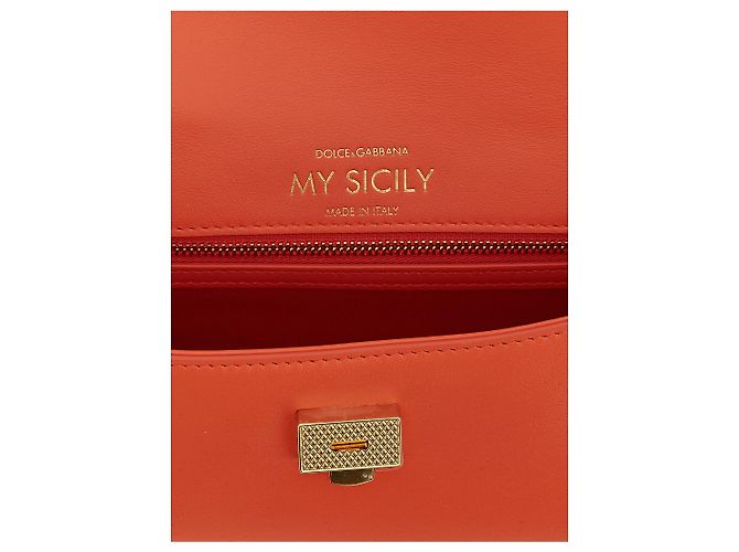 Dolce & Gabbana Borsa in pelle di vitello arancione - vista 4