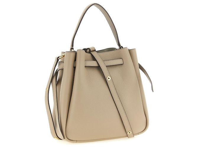 Tory Burch Bolsa de couro de vaca bege - vista 2