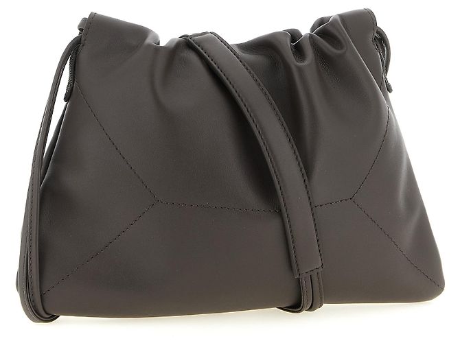 Brunello Cucinelli Clutch in pelle di vitello marrone - vista 2