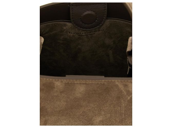 Brunello Cucinelli Borsa in pelle di vitello marrone - vista 4