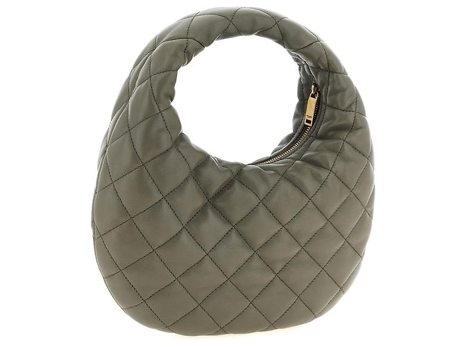 Autre Marque Graue Lammleder-Handtasche - Ansicht 2