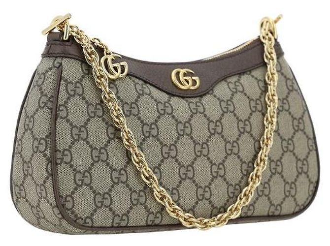 Gucci Borsa a tracolla in cotone marrone - vista 2