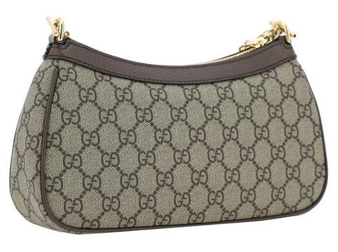 Gucci Borsa a tracolla in cotone marrone - vista 3