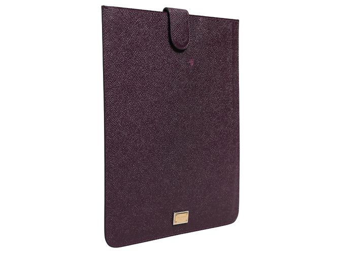 Dolce & Gabbana Custodia per tablet in pelle marrone scuro con placca logo - vista 2