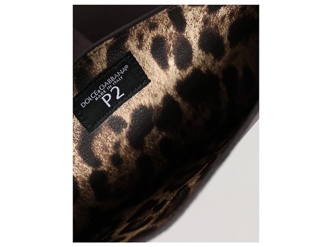 Dolce & Gabbana Custodia per tablet in pelle marrone scuro con placca logo - vista 6