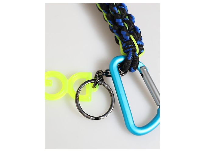 Dolce & Gabbana Multicolor Polyester Tape String DG Logo Keychain Keyring - view 6