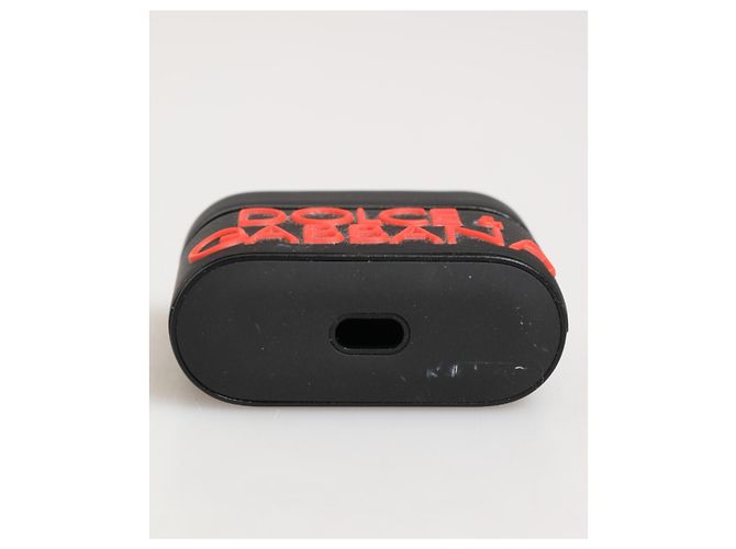 Dolce & Gabbana Black Orange Rubber Logo Embossed Accessory Airpods Case - view 4