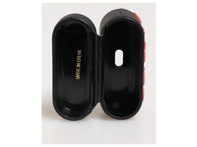 Dolce & Gabbana Black Orange Rubber Logo Embossed Accessory Airpods Case - view 5