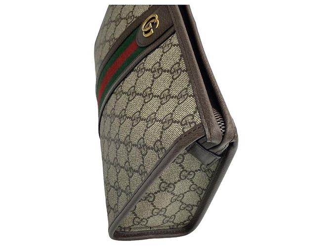 Gucci Pouch Medium Ophidia GG Supreme Canvas Beige Brown - vista 19