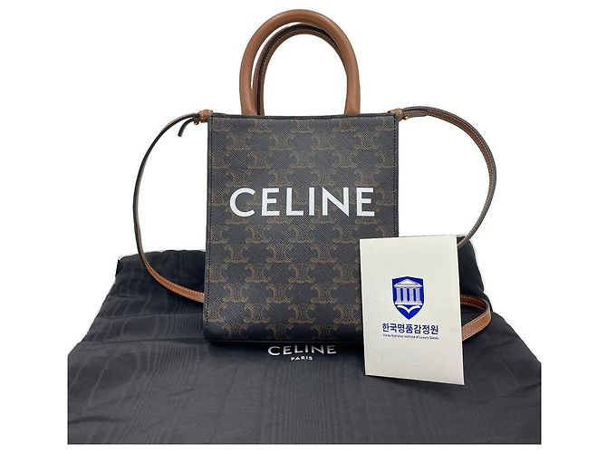 Céline Mini Vertical Cabas Tote Bag Brown cm - vista 11