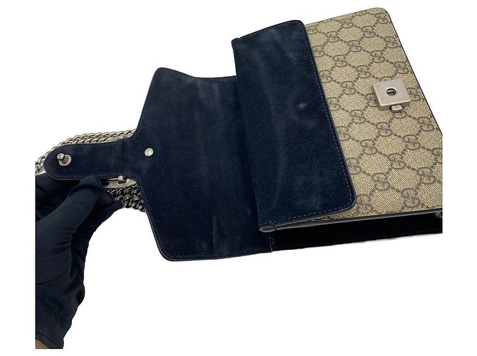 Gucci Borsa a tracolla Mini Dionysus GG Supreme Tiger Head con catena - vista 21