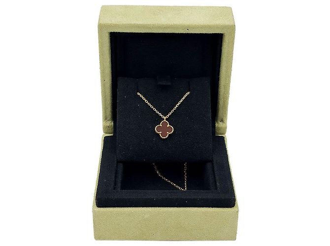Van Cleef & Arpels Collana Sweet Alhambra in oro rosa e cornalina - vista 2