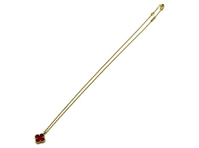 Van Cleef & Arpels Collana Sweet Alhambra in oro rosa e cornalina - vista 4