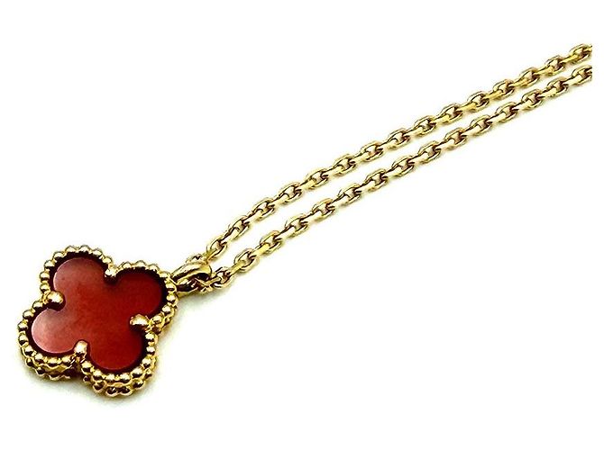 Van Cleef & Arpels Collana Sweet Alhambra in oro rosa e cornalina - vista 6