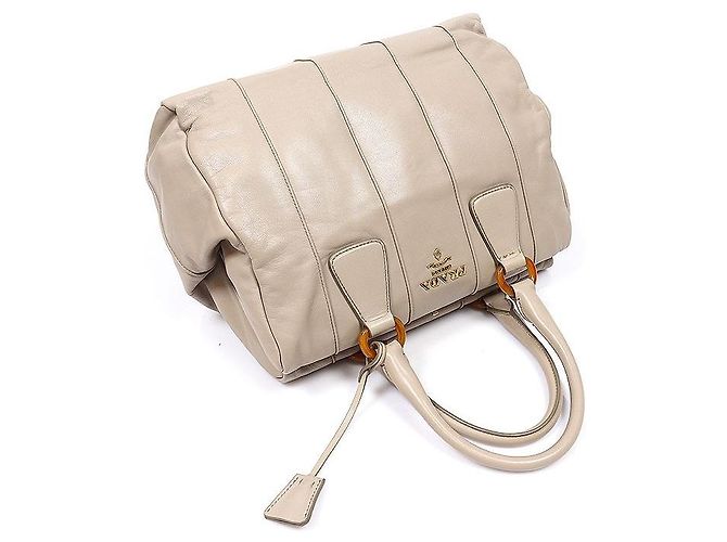 Prada Borsa Tote Frame Lock in pelle di vitello morbida Grigio POMICE - vista 3