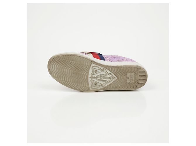 Gucci Sneakers Ace Crystal Web Stripe Purple - vista 10