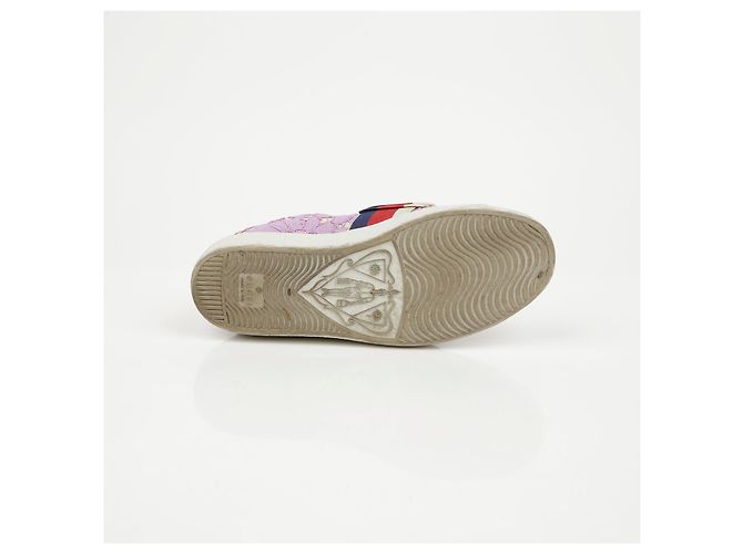 Gucci Sneakers Ace Crystal Web Stripe Purple - vista 11
