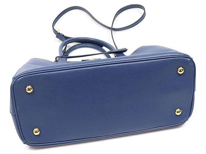 Prada Borsa Saffiano Lux Blue Triangle Logo - vista 5